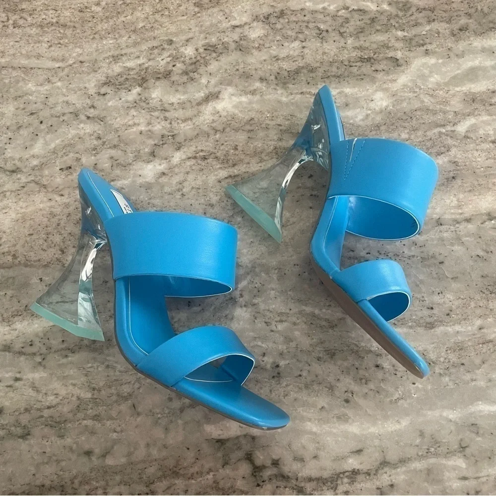 Nwt Steven New York Brinne Lucite Strappy Sandal Light Blue Size 7.5